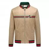gucci jacket new uomo bee fly beige